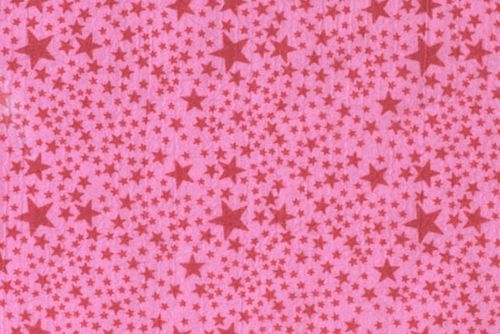 Feltro Estampado Santa Fé Coleção Estrela Vermelha com Fundo Rosa 50 x 70 cm - Ref. 5076.581