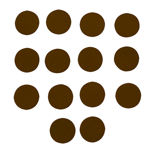 100 CIRCULOS MARROM 0,5cm