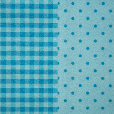 Feltro Estampado Santa Fé Coleção Rosebonbon Compose Xadrez e Poá Azul 25 x 140 cm - Ref. 6043.719