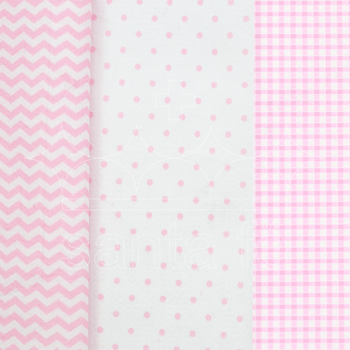 Feltro Estampado Santa Fé Coleção Desejo Compose Rosa Florença 100 x 140 cm - Ref. A6021.119