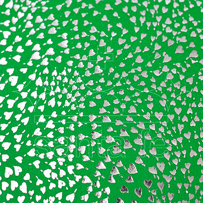 Feltro Estampado Laminado Santa Fé Coleção Alegria Prata com Fundo Verde Provence 45 x 45 cm - Ref. 50000040