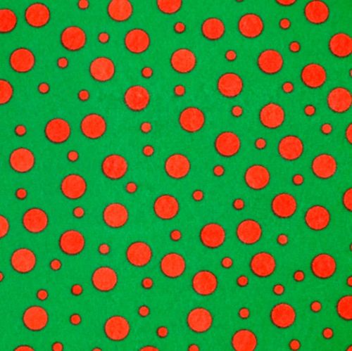 Feltro Estampado Santa Fé Coleção Natal Fundo Verde Bolinha Vermelha 25 x 140 cm - Ref. 5086.503