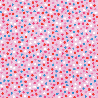 Feltro Estampado Santa Fé Coração com Fundo Rosa 50 x 70 cm - Ref. 5980.014
