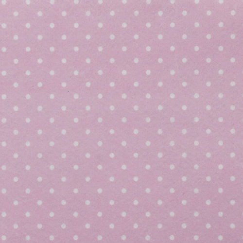 Feltro Estampado Santa Fé Coleção Color Baby Poá Branco com Fundo Rosa 50 x 140 cm - Ref. 5013.514
