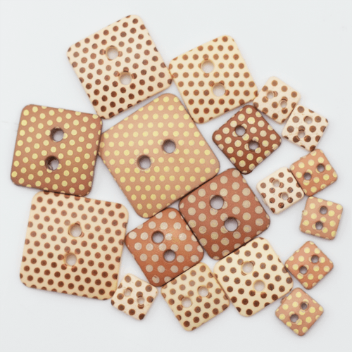 BOTAO QUADRADO CARAMELO/CREME REF.0729