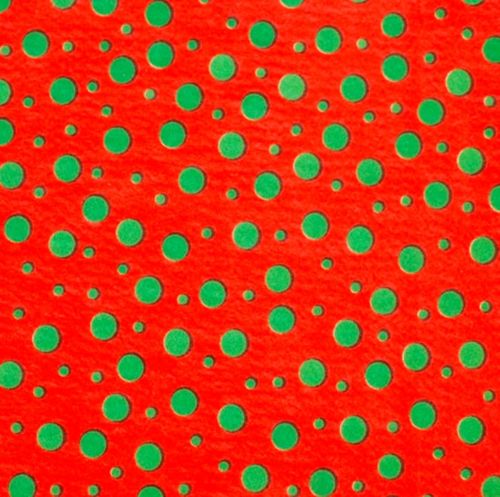 Feltro Estampado Santa Fé Coleção Natal Fundo Vermelho Bolinha Verde 50 x 140 cm - Ref. 5080.365