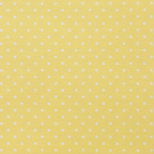 Feltro Estampado Santa Fé Coleção Color Baby Poá Branco com Fundo Amarelo 50 x 140 cm - Ref. 5013.510
