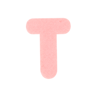 Letra T Rosa Claro 5cm