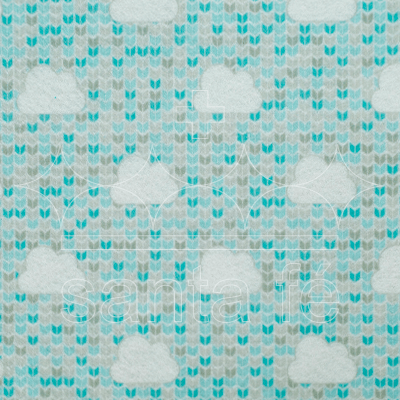 Feltro Estampado Santa Fé Coleção Eterna Arte 1º Edição Feltrico Nuvem Azul Acqua 35 x 35 cm - Ref. 5940.023