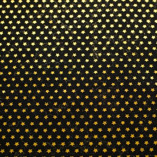 Feltro Estampado Laminado Santa Fé Coleção Alegria Preto Estrela Estela Ouro 45 x 45 cm - Ref. 50000013