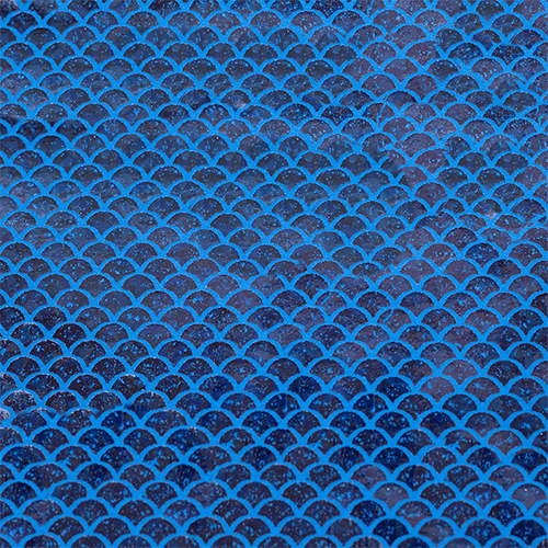 Feltro Estampado Santa Fé Coleção Sereia Transparente Azulado com Fundo Azul Oceano 45 x 45 cm - Ref. 50000089