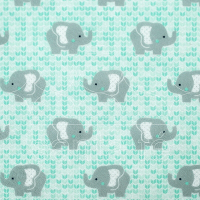 Feltro Estampado Santa Fé Coleção Eterna Arte 1º Edição Feltrico Elefante Verde 25 x 140 cm - Ref. 5940.019