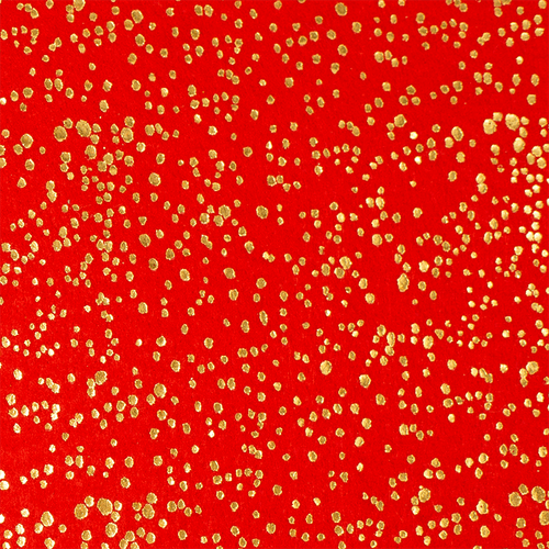 Feltro Estampado Laminado Santa Fé Coleção Alegria Vermelho Onix Ouro 45 x 45 cm - Ref. 50000120