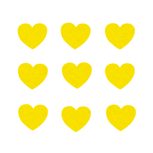 100 CORAÇÕES AMARELO CÍTRICO 1cm