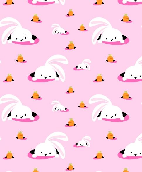 Feltro Estampado Santa Fé Coleção Páscoa Coelhinho com Fundo Rosa 50 x 70 cm - Ref. D5852-V03