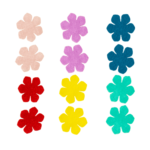 APLIQUE FLOR 6 PETALAS ADESIVADO 12UN