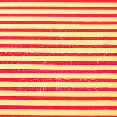 Feltro Estampado Laminado Santa Fé Coleção Alegria Vermelho Tuya Ouro 45 x 45 cm - Ref. 50000036