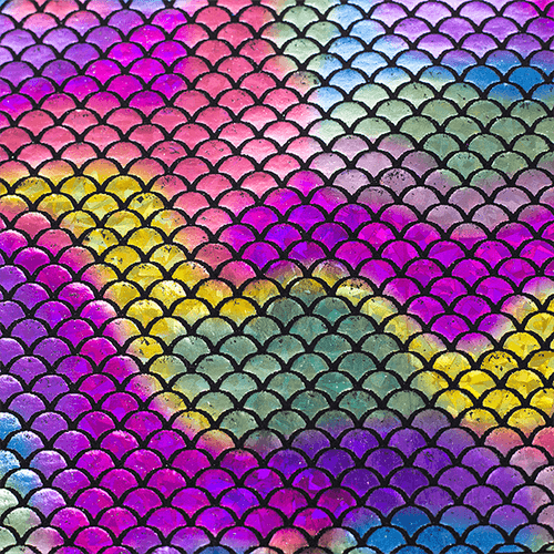 Feltro Estampado Santa Fé Coleção Sereia Multicor com Fundo Preto 45 x 45 cm - Ref. 50000074