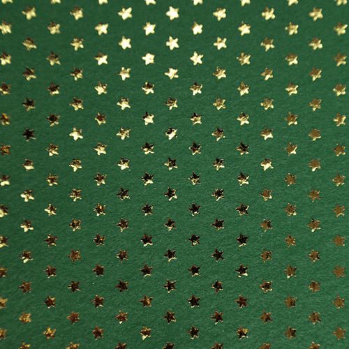 Feltro Estampado Laminado Santa Fé Coleção Alegria Verde Estrela Estela Ouro 45 x 45 cm - Ref. 50000022