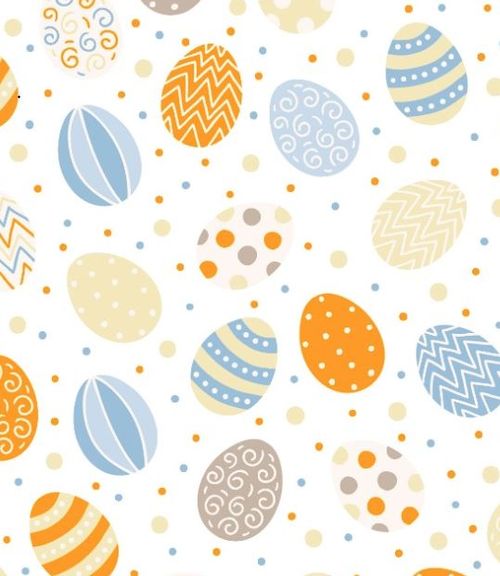 Feltro Estampado Santa Fé Coleção Páscoa Ovos de Páscoa Laranja 50 x 70 cm - Ref. D5849-V10