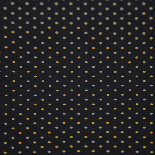 Feltro Estampado Laminado Santa Fé Coleção Alegria Poá Dourado com Fundo Preto 45 x 45 cm - Ref. 50000070