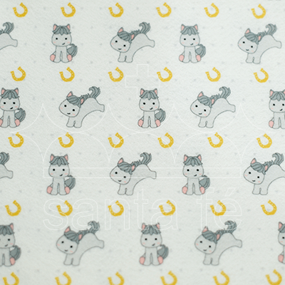 Feltro Estampado Santa Fé Coleção Eterna Arte 3º Edição Cavalinho Dourado 100 x 140 cm - Ref. 5881.138