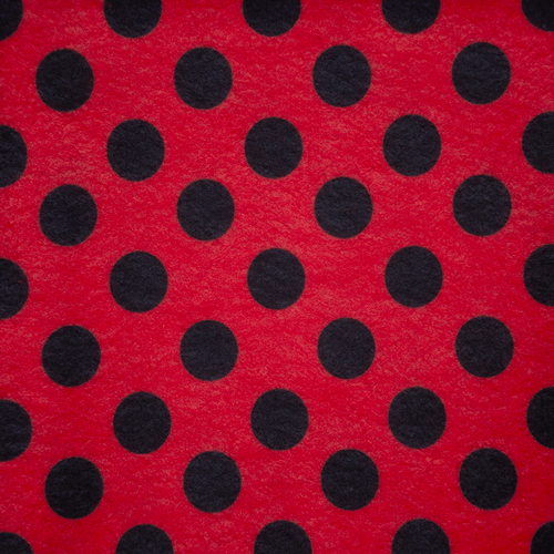 Feltro Estampado Santa Fé Bug Vermelho com Preto 100 x 140 cm - Ref. 5966.534