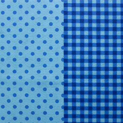 Feltro Estampado Santa Fé Coleção Emoção Compose Xadrez e Bolinha Azule e Azul Lyon 25 x 140 cm - Ref. 6045.919