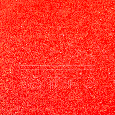 Feltro Estampado Santa Fé Coleção Alegria Glitter Ouro com Fundo Vermelho Noel 45 x 45 cm - Ref. 50000043