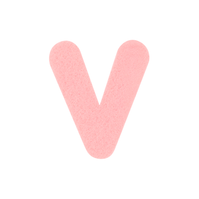LETRA V ROSA CLARO 5cm