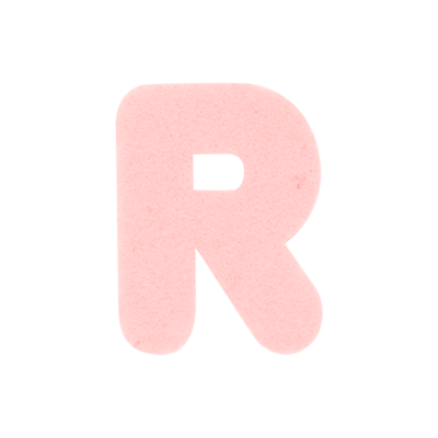 LETRA R ROSA CLARO 5cm