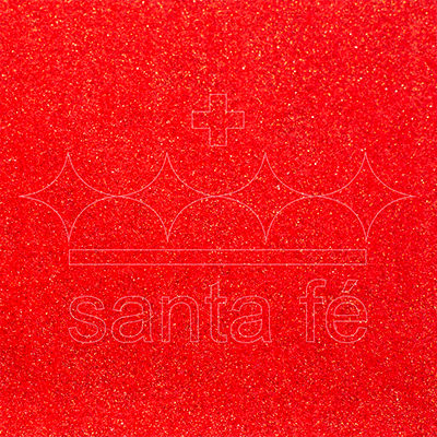 Feltro Estampado Santa Fé Coleção Alegria Glitter Vermelho com Fundo Vermelho Noel 45 x 45 cm - Ref. 50000042