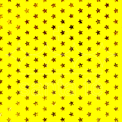 Feltro Estampado Laminado Santa Fé Coleção Alegria Amarelo Estrela Estela Ouro 45 x 45 cm - Ref. 50000003