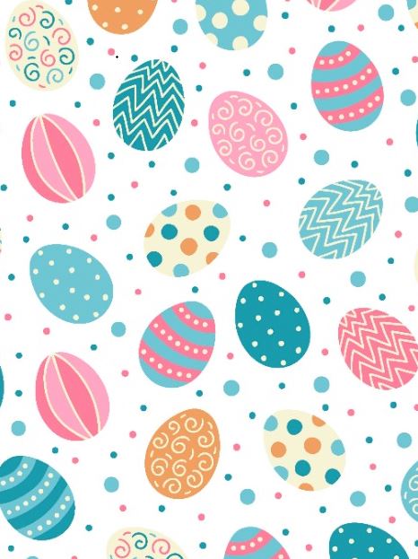 Feltro Estampado Santa Fé Coleção Páscoa Ovos de Páscoa Azul 35 x 35 cm - Ref. D5849-V08