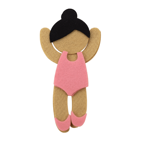 BAILARINA NEGRA ROSA CLARO 15cm