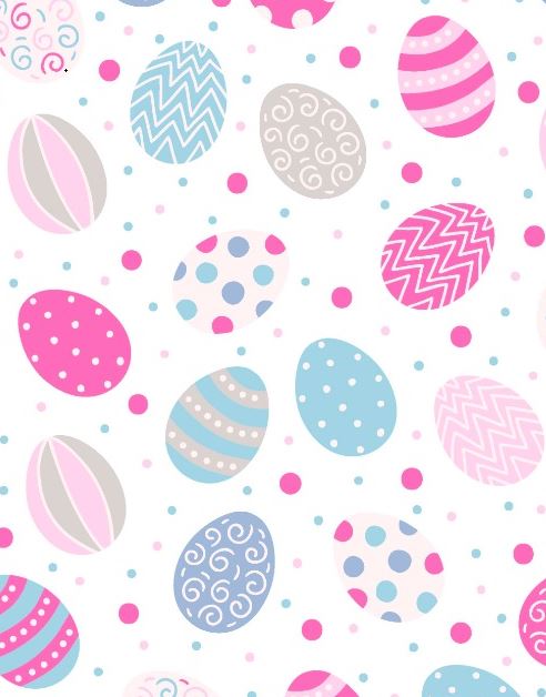 Feltro Estampado Santa Fé Coleção Páscoa Ovos de Páscoa Rosa 50 x 70 cm - Ref. D5849-V11