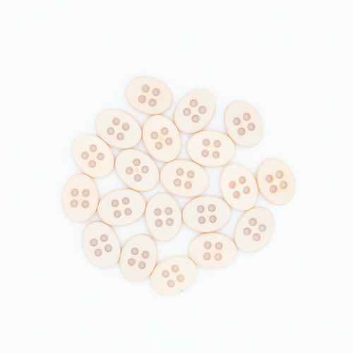 BOTAO OVAL COM 4 FUROS CREME 20UN