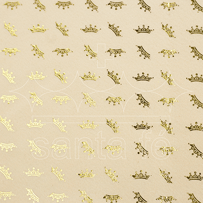 Feltro Estampado Laminado Santa Fé Coleção Alegria Coroa Ouro com Fundo Nude 45 x 45 cm - Ref. 50000054