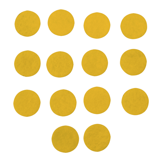100 CÍRCULOS AMARELO OURO 4cm