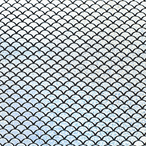 Feltro Estampado Santa Fé Coleção Sereia Prata com Fundo Preto 45 x 45 cm - Ref. 50000077