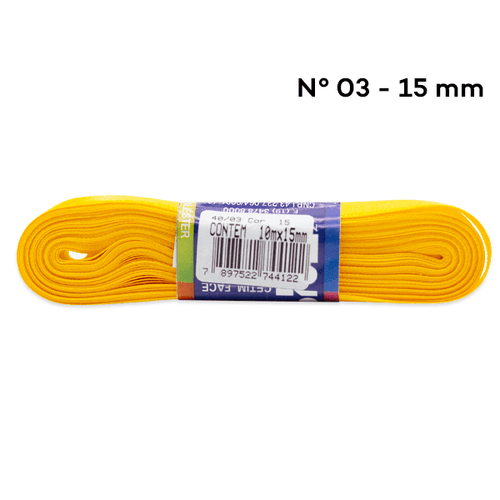 FITA DE CETIM POLIÉSTER COR 15 15MM 10M