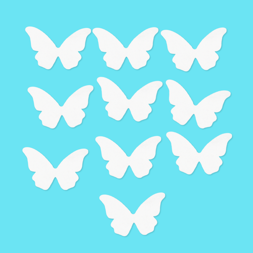 100 BORBOLETAS BRANCO 1CM