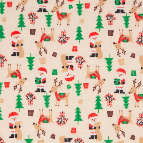 Feltro Estampado Santa Fé Coleção de Natal 2022 Papai Noel e Renas 50 x 70 cm - Ref. D7790-V03