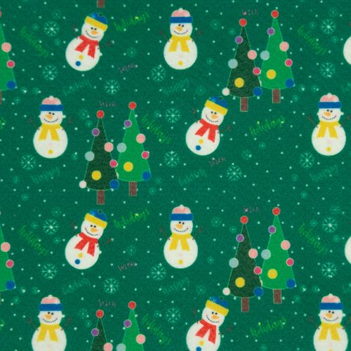 Feltro Estampado Santa Fé Coleção de Natal 2022 Boneco de Neve Verde 50 x 70 cm - Ref. D12376-V02