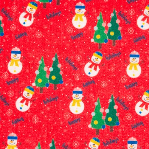 Feltro Estampado Santa Fé Coleção de Natal 2022 Boneco de Neve Vermelho 50 x 70 cm - Ref. D12376-V01
