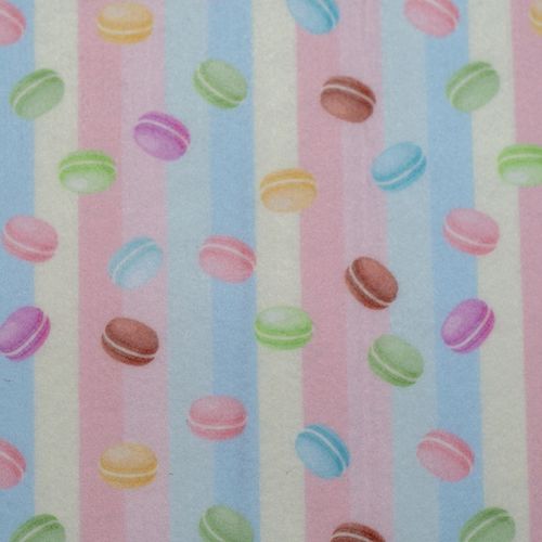 Feltro Estampado Santa Fé Coleção Doces Sonhos Macarons Rosa Candy 50 x 70 cm - Ref. D7574_V01