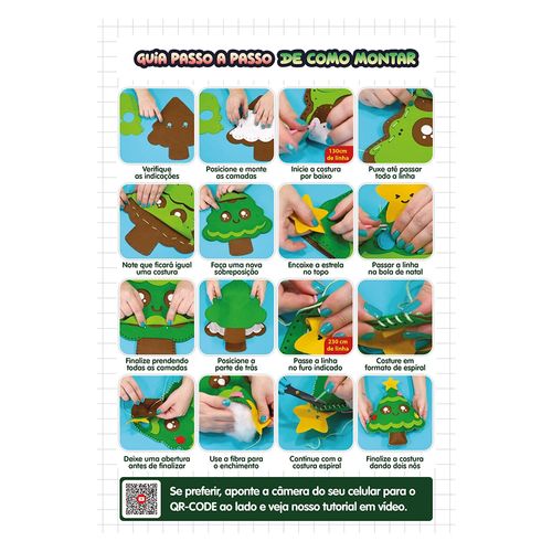 Boneco de feltro Nina coleção Ponto a Ponto natalino Santa Fé