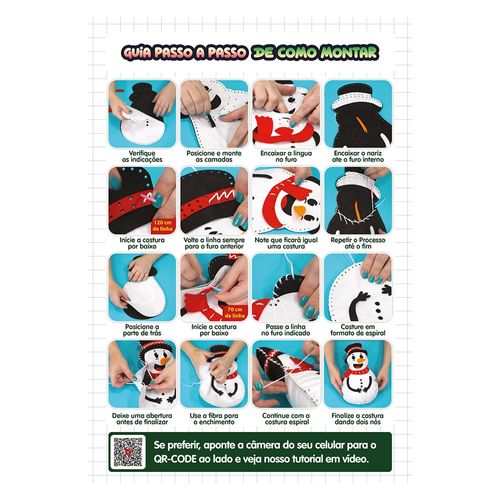 Boneco de feltro Frosty coleção Ponto a Ponto natalino Santa Fé