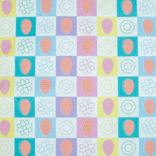 Feltro estampado Santa Fé Azulejo de Páscoa - 50x70cm