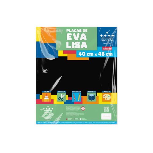 EVA liso Santa Fé Preto 40x48cm - 1 folha